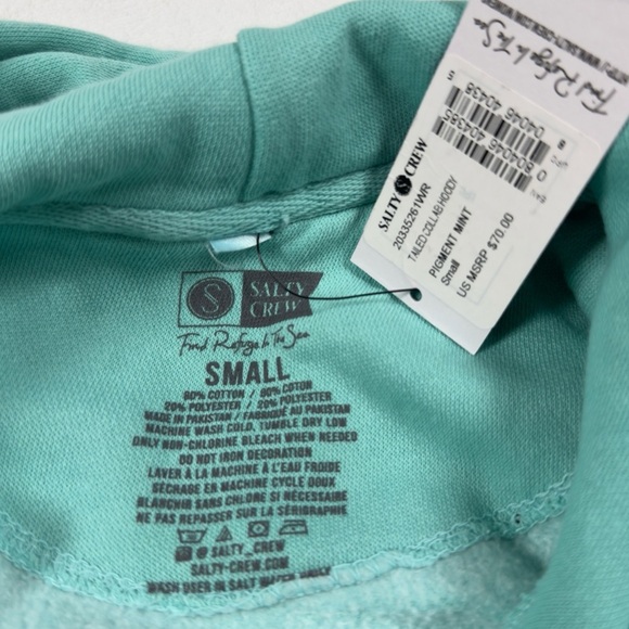 Salty Crew x Ron Jon Surf Shop Hoodie Pigment Mint - Size Small - Picture 3 of 4